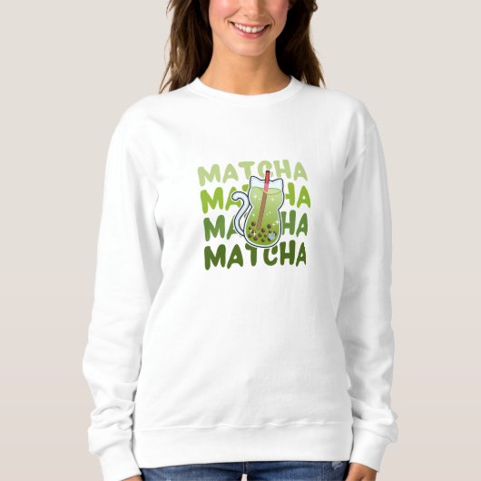 Matcha Bubble Tea Sweatshirt (Vorderseite)