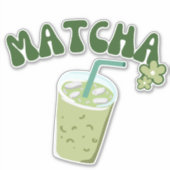 Matcha Bubble Tee Aufkleber (Vorderseite)