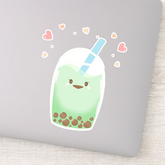 Matcha Bubble Tee Aufkleber (Detail)