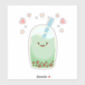 Matcha Bubble Tee Aufkleber (Blatt)