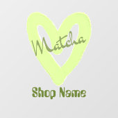 Matcha Cafe Fensteraufkleber (Blatt)