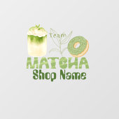 Matcha Cafe Fensteraufkleber (Blatt)