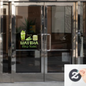Matcha Cafe Fensteraufkleber (Büro Tür)