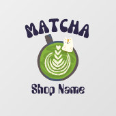 Matcha Cafe Fensteraufkleber (Blatt)