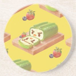 Matcha Cake Roll Getränkeuntersetzer