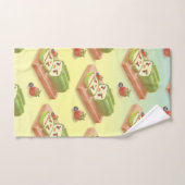 Matcha Cake Roll Illustration Badhandtuch Set (Handtuch)