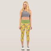 Matcha Cake Roll Illustration Capri Leggings (Vorderseite)