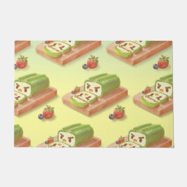 Matcha Cake Roll Illustration Fußmatte