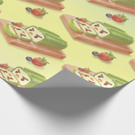 Matcha Cake Roll Illustration Geschenkpapier (Ecke)