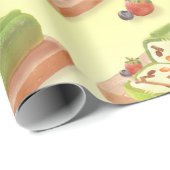 Matcha Cake Roll Illustration Geschenkpapier (Rolleneckpunkt)