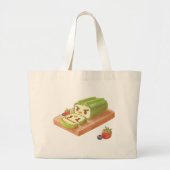 Matcha Cake Roll Illustration Jumbo Stoffbeutel (Vorne)