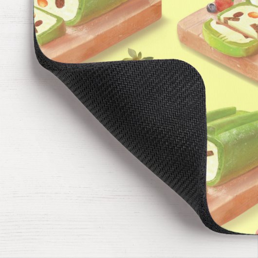Matcha Cake Roll Illustration Mousepad (Ecke)