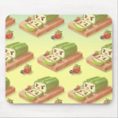 Matcha Cake Roll Illustration Mousepad (Vorne)