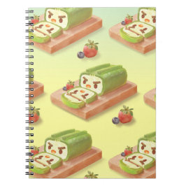 Matcha Cake Roll Illustration Notizblock