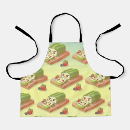 Matcha Cake Roll Illustration Schürze