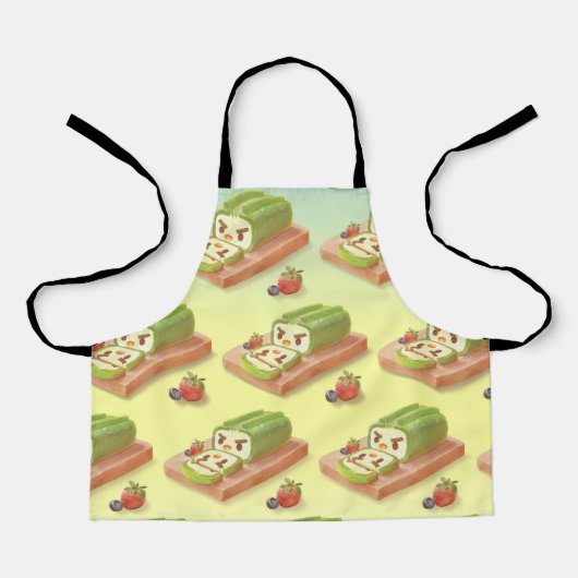 Matcha Cake Roll Illustration Schürze (Vorderseite)