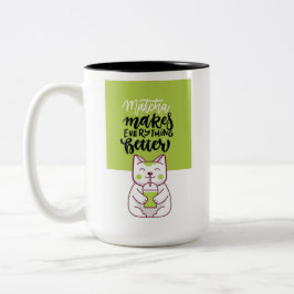 Matcha cat funny cup zweifarbige tasse