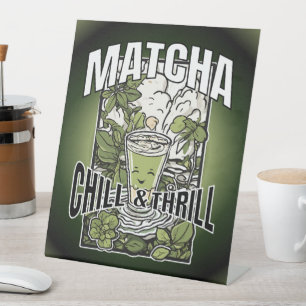 Matcha Chill & Thrill – Dekoratives Matcha Latte Sockelschild