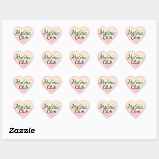 Matcha Club Herz Sticker (Blatt)