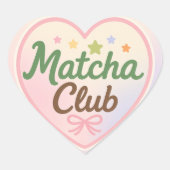 Matcha Club Herz Sticker (Vorderseite)