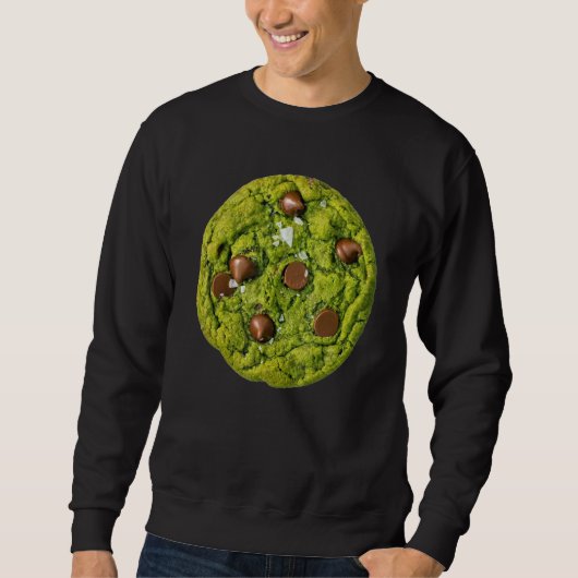 Matcha Cookie Chocolate Chip Cookie Kostüm Grün Sweatshirt (Vorderseite)