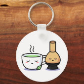 Matcha Cup Whisk Japanischer Grüner Tee Cartoon Schlüsselanhänger (Vorderseite)