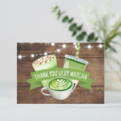 Matcha Flat Dankeskarte (Stehend Vorderseite)