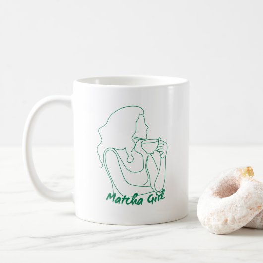 MATCHA GIRL GIFT, Matcha Tasse , Tasse Geschenk (Mit Donut)