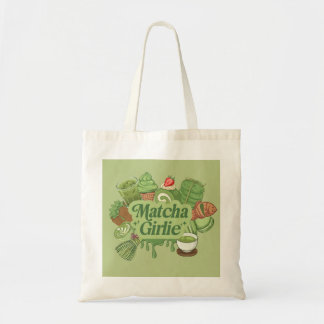 "Matcha Girlie"-Ästhetik-Leinwand-Tasche - Grün Tragetasche