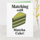 Matcha Green Cake Food Funny Karte (Gelbe Blume)