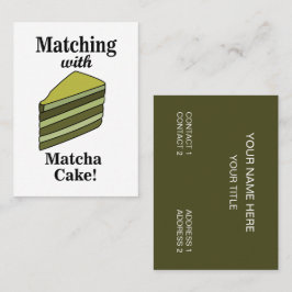 Matcha Green Cake Food Visitenkarte