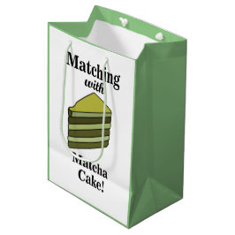 Matcha Green Cake Funny Birthday Mittlere Geschenktüte