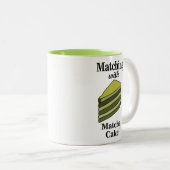 Matcha Green Cake Funny Zweifarbige Tasse (VorderseiteRechts)