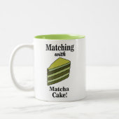 Matcha Green Cake Funny Zweifarbige Tasse (Links)
