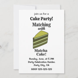 Matcha Green Cake Party Funny Einladung
