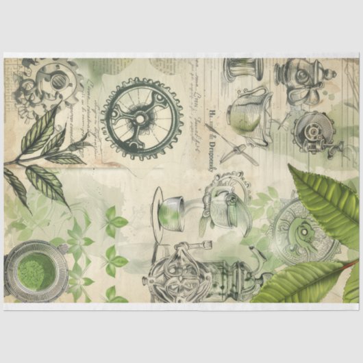 Matcha Green japanischer Teetrink - Muster 1 Seidenpapier (Vorderseite)