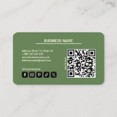 Matcha Green Modern QR Code Loyalty Card Treuekarte (Rückseite)