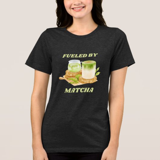 Matcha Green Tea Bubble Tea Lover Tri-Blend Shirt (Vorderseite)