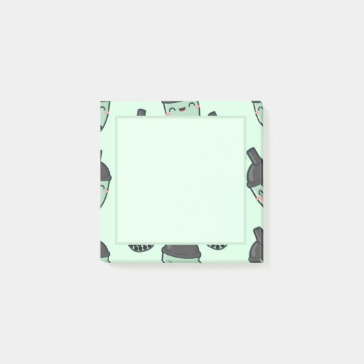 Matcha Green Tea Bubble Tee Boba Post-it Klebezettel (Vorderseite)