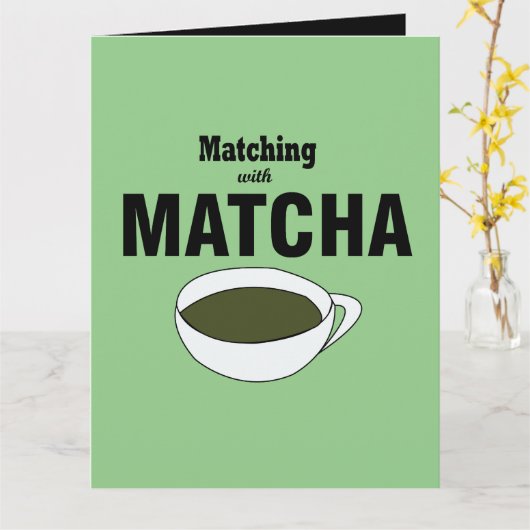 Matcha Green Tea Greeting Karte (Gelbe Blume)