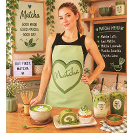 Matcha Green Tea Groovy Y2k Herz Schürze