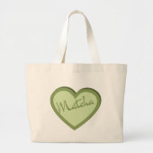 Matcha Green Tea Groovy Y2k Herz Tote Bag Jumbo Stoffbeutel (Vorne)