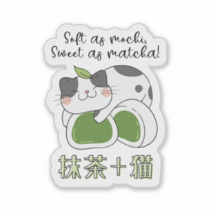 Matcha Green Tea Mochi Cat Kawaii Aufkleber