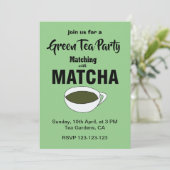 Matcha Green Tea Party Einladung (Stehend Vorderseite)