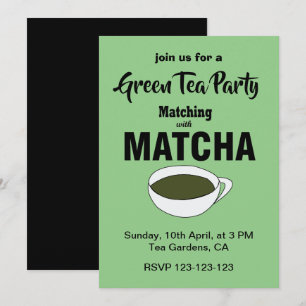 Matcha Green Tea Party Einladung
