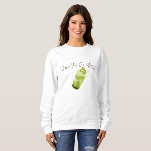 Matcha Green Tea Personalisiert Sweatshirt (Vorne ganz)