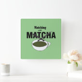 Matcha Green Tea Quadratische Wanduhr (Zuhause)