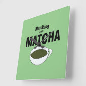 Matcha Green Tea Quadratische Wanduhr (Winkel)