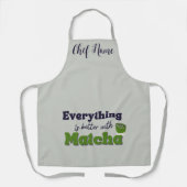 Matcha Green Tee, mit Matcha ist alles besser Schürze (Vorderseite)
