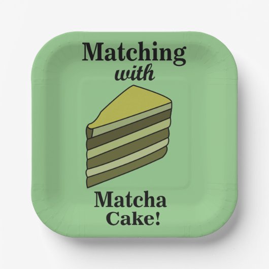 Matcha-Grün-Tortenparty Pappteller (Vorderseite)